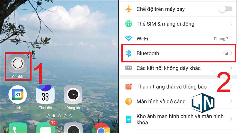 Bật Bluetooth trên điện thoại của bạn