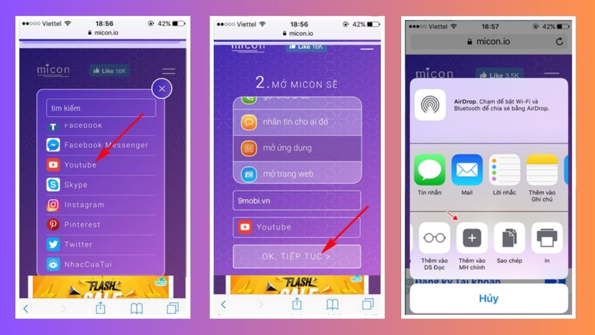 Thêm vào màn hình là hoàn tất việc tạo icon Thêm vào màn hình là hoàn tất việc tạo icon