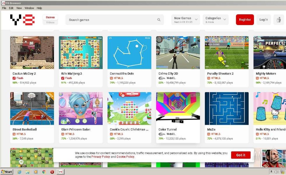 Y8 Browser với số người dùng khổng lồ Y8 Browser với số người dùng khổng lồ