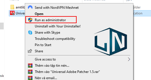Chạy file kích hoạt bằng quyền admin Chạy file kích hoạt bằng quyền admin