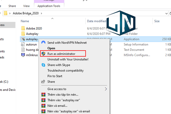 Chạy file cài đặt bằng quyền admin Chạy file cài đặt bằng quyền admin