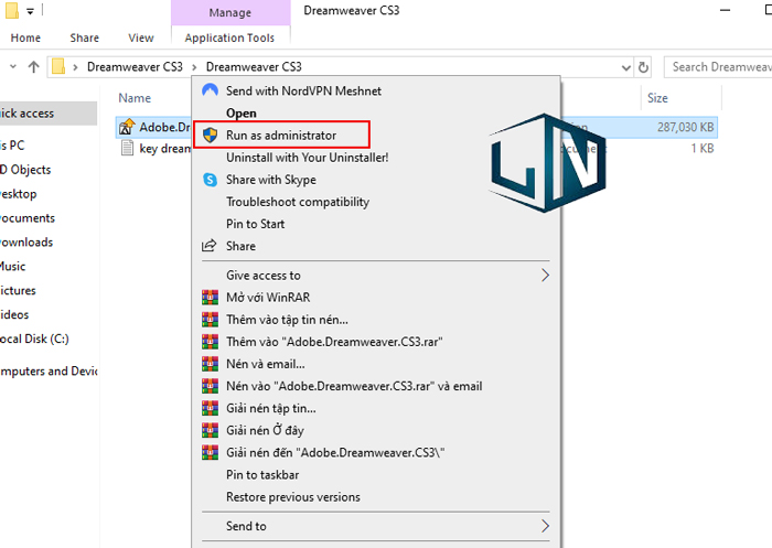 Chạy file kích hoạt bằng setup Chạy file kích hoạt bằng setup