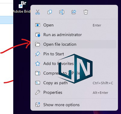 Open file location Open file location