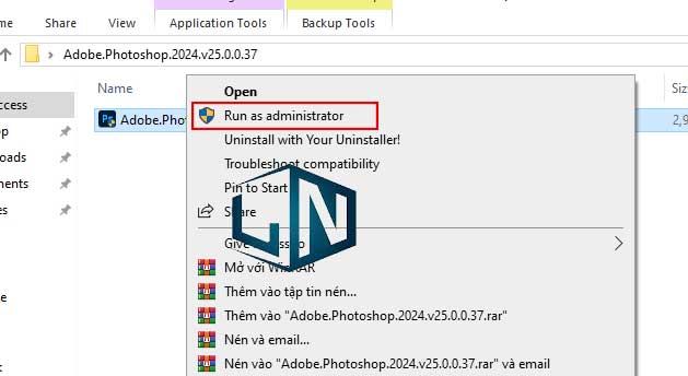 Chạy file cài đặt bằng quyền admin Chạy file cài đặt bằng quyền admin