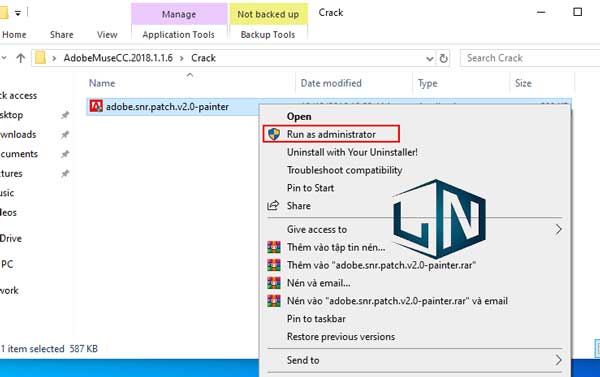 Chạy file kích hoạt bằng quyền admin Chạy file kích hoạt bằng quyền admin