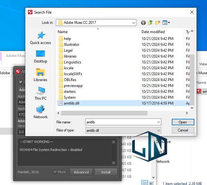 Click vào file tên amtlib và nhấn Open Click vào file tên amtlib và nhấn Open